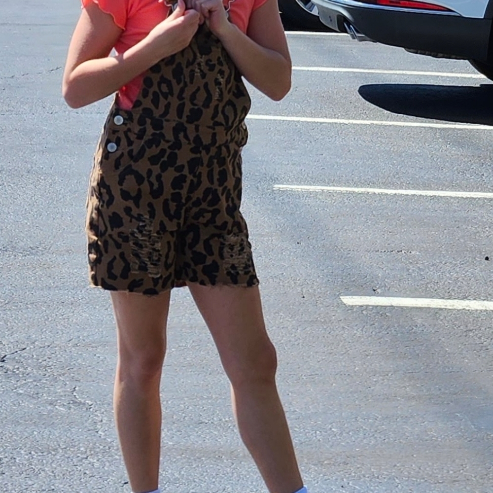 Leopard Print Kids Overalls - Picture 6 of 7